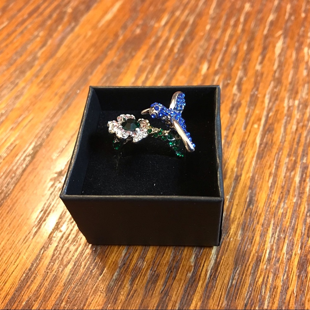 Sapphire Hummingbird & Flower Ring! - Picture 4 of 4